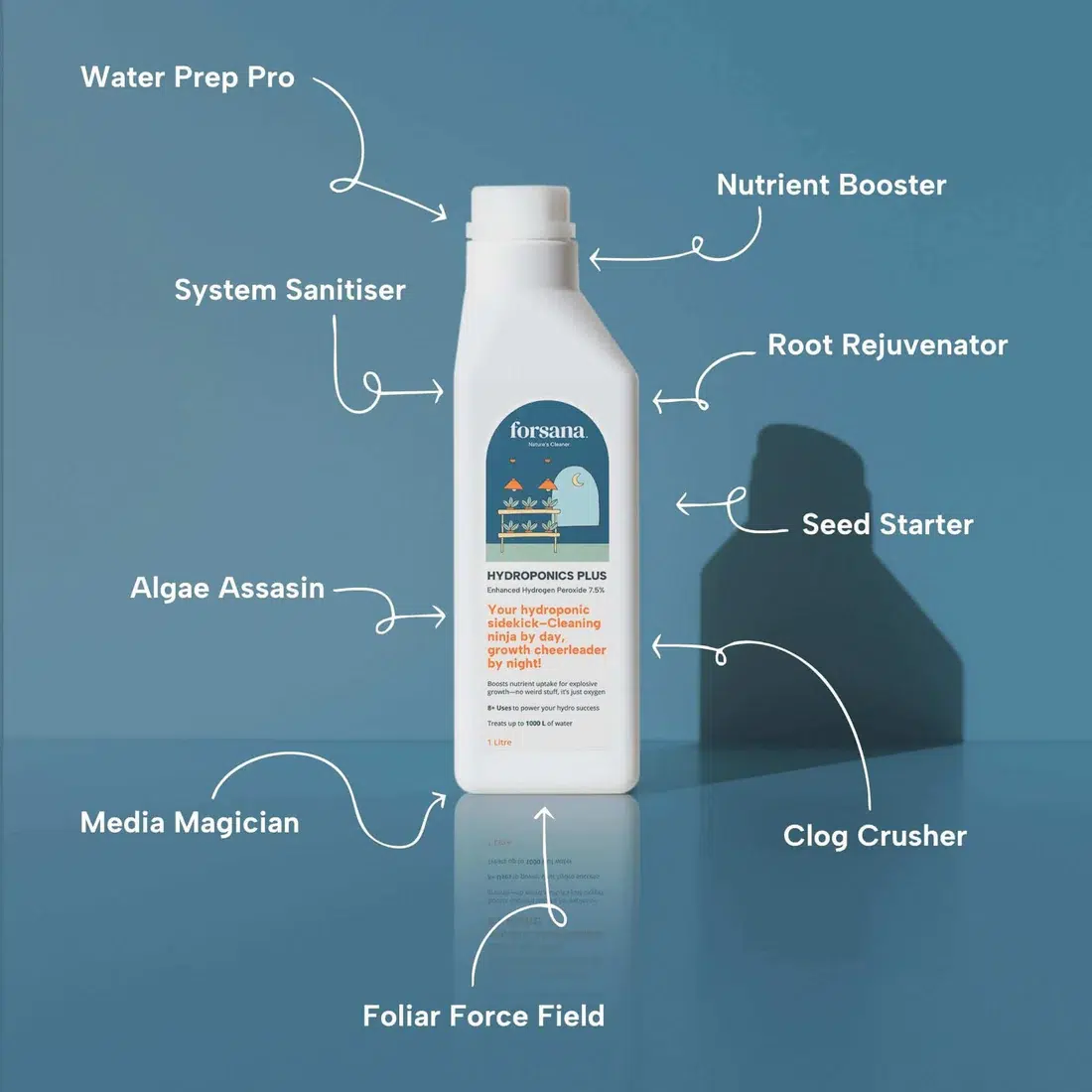Algae Control Forsana Hydroponics Plus Hydrogen Peroxide.